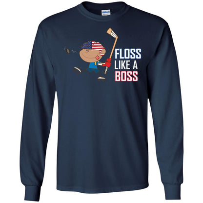 Floss Like A Boss Shirt For Hockey Players Navy