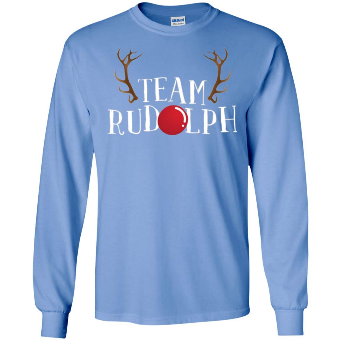 Christmas T-shirt Reindeer Team Rudolph Carolina Blue