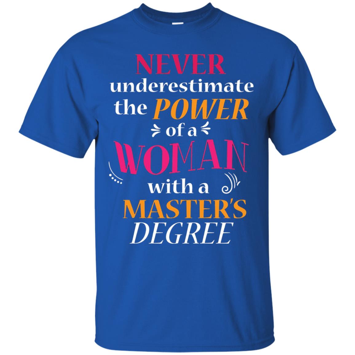 Funny Masters Degree T-shirt Never Underestimate The Power Royal