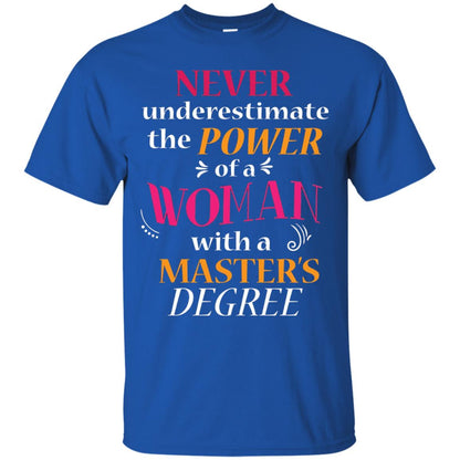 Funny Masters Degree T-shirt Never Underestimate The Power Royal