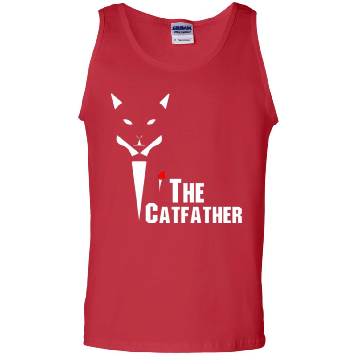 Cat Dad Lover T-shirt The Catfather T-shirt Red