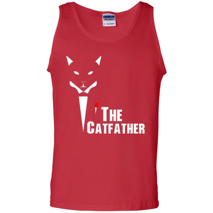 Cat Dad Lover T-shirt The Catfather T-shirt Red