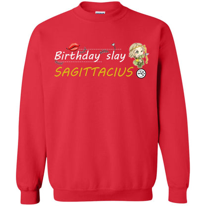Cute Sagittarius Girl Birthday Lip Slay T-shirt Red