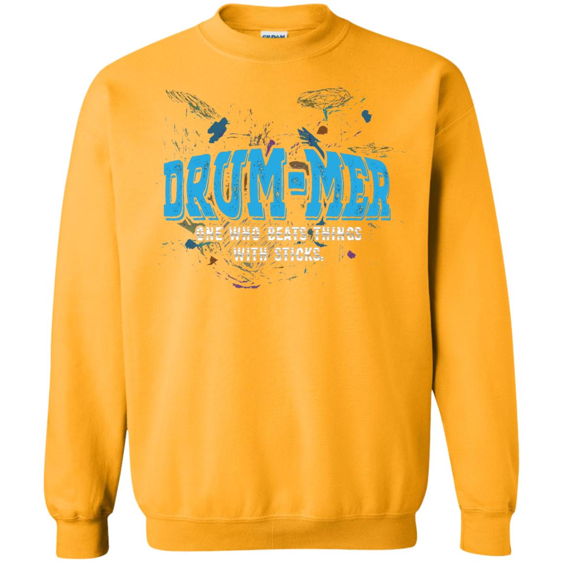 Drummer Definition T-shirt Drummer One Who Beats Things With Stick Gold
