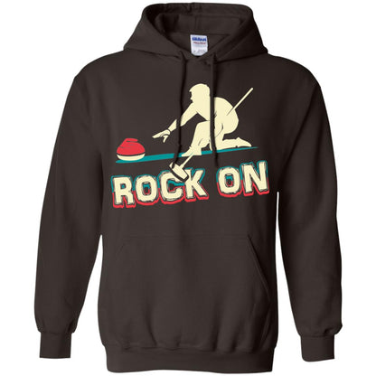 Curling Winter Lover T-shirt Rock On Curling Winter Sports Dark Chocolate