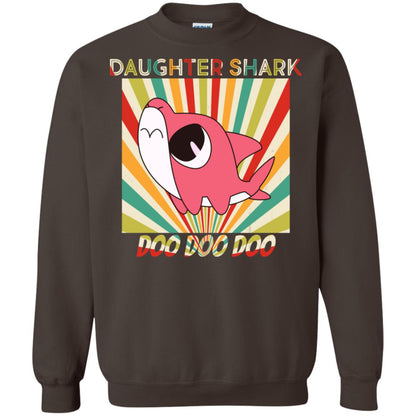 Daughter Shark Doo Doo Doo Family Shark Gift Shirt Dark Chocolate