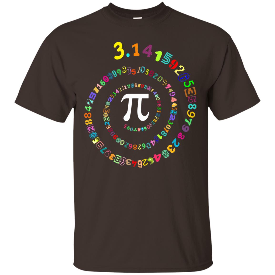 Pi Spiral Novelty Pi Day T-shirt Dark Chocolate