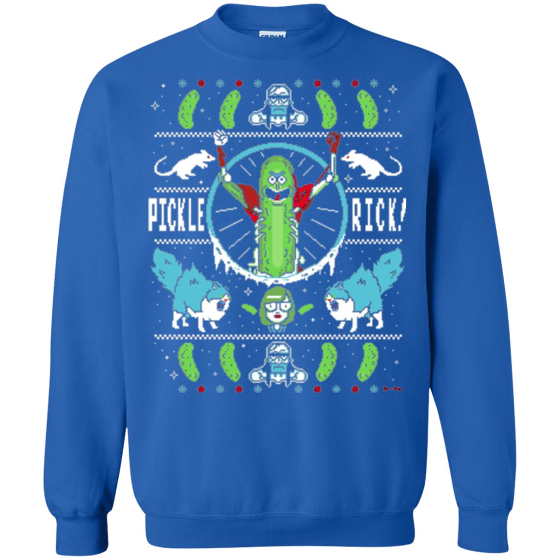 Rick And Morty T-shirt Festive Pickle Rick Royal