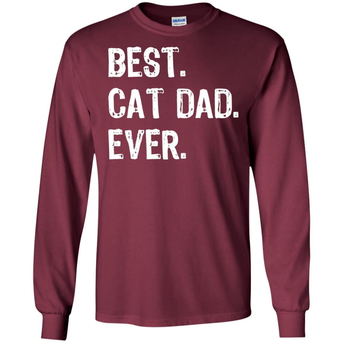Cat Lover T-shirt Best Cat Dad Ever Maroon