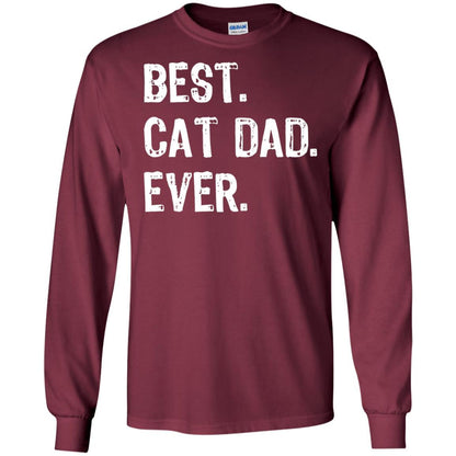 Cat Lover T-shirt Best Cat Dad Ever Maroon