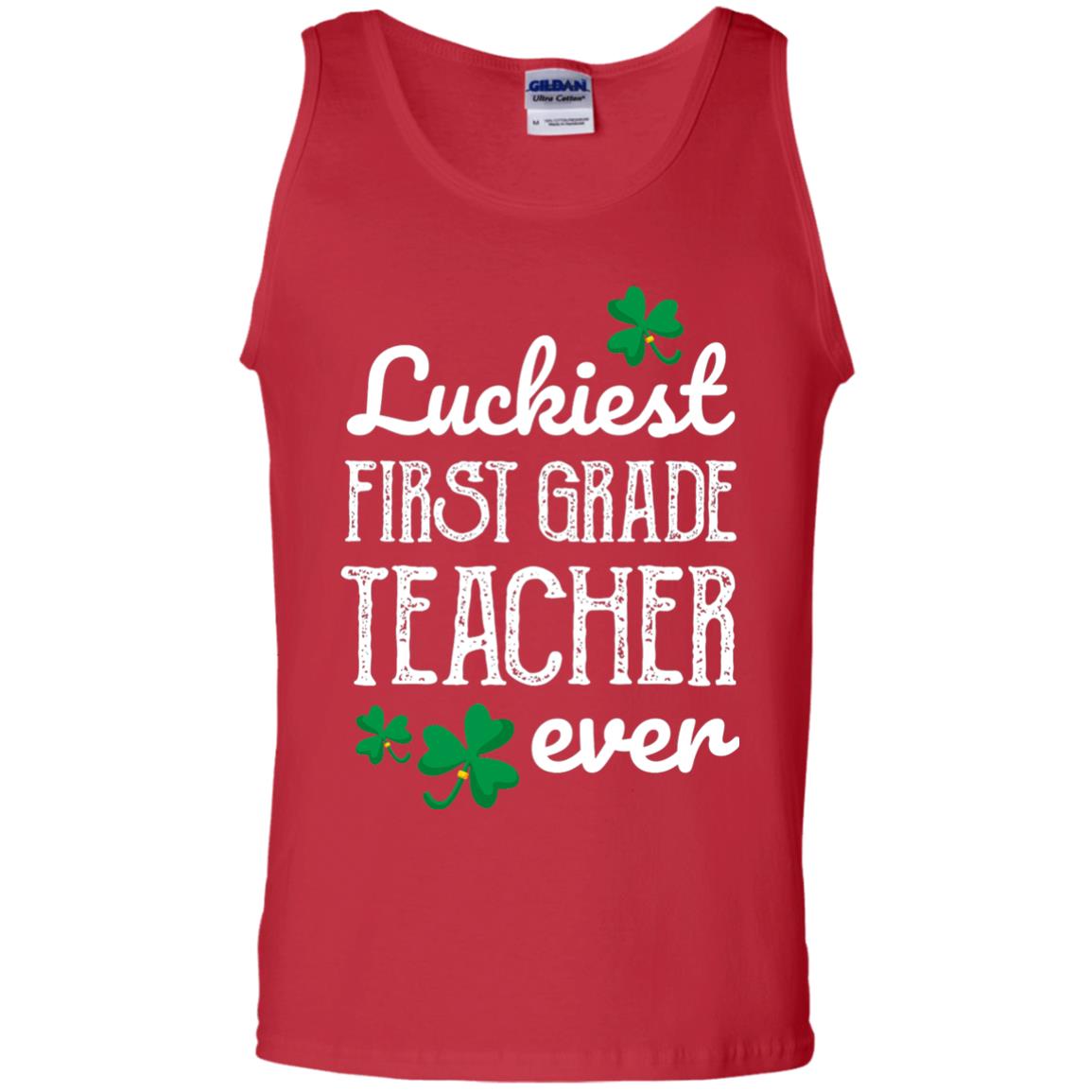 Luckiest First Grade Teacher Ever St. Patricks Day T-shirt Red