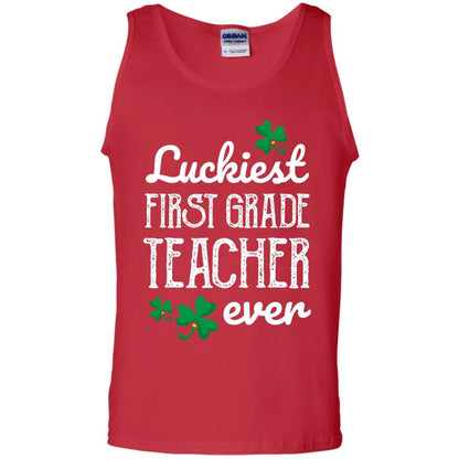 Luckiest First Grade Teacher Ever St. Patricks Day T-shirt Red
