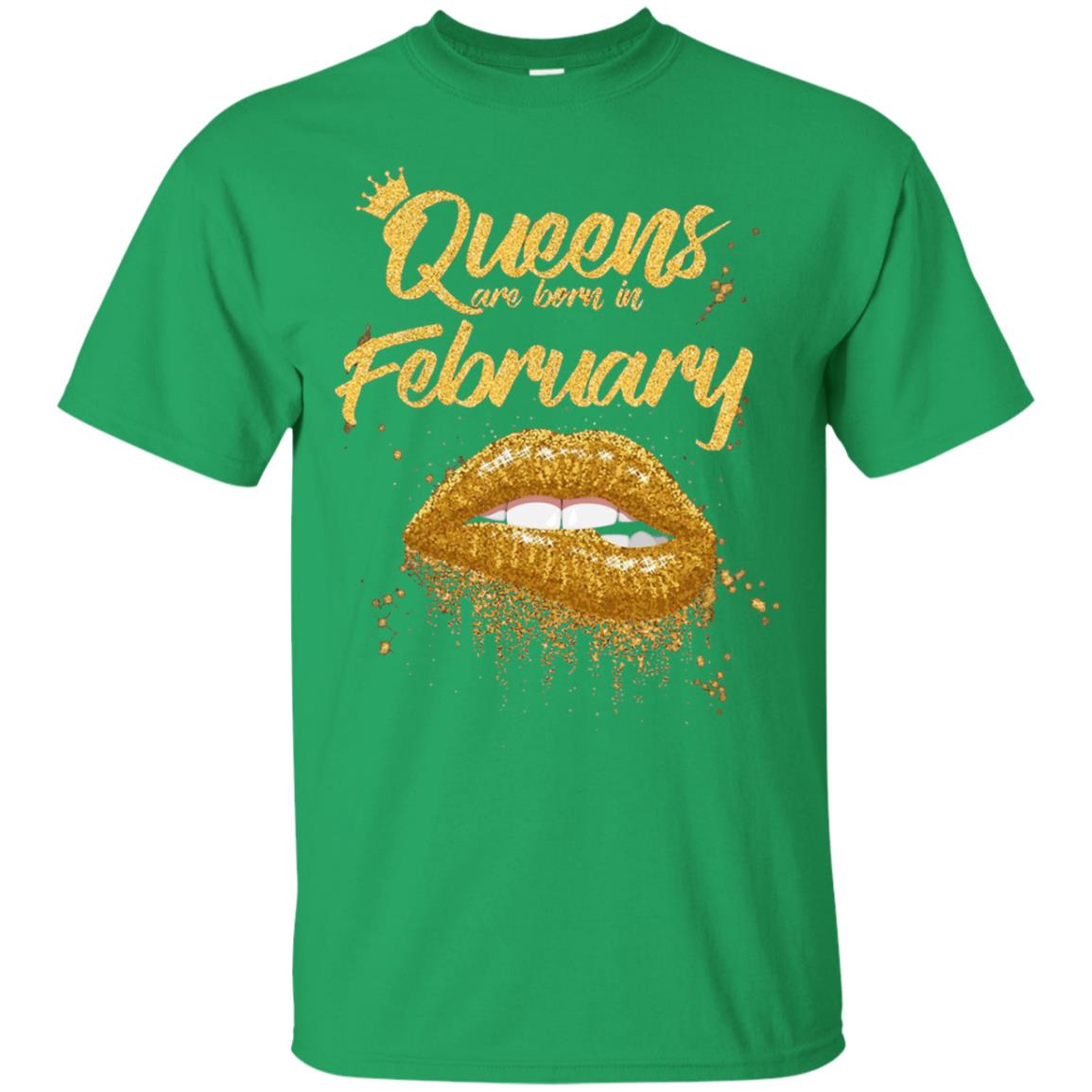 Black Women T-shirt Queens Are Born In February Birthday Irish Green