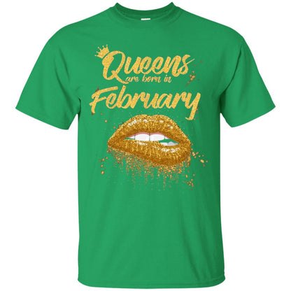 Black Women T-shirt Queens Are Born In February Birthday Irish Green