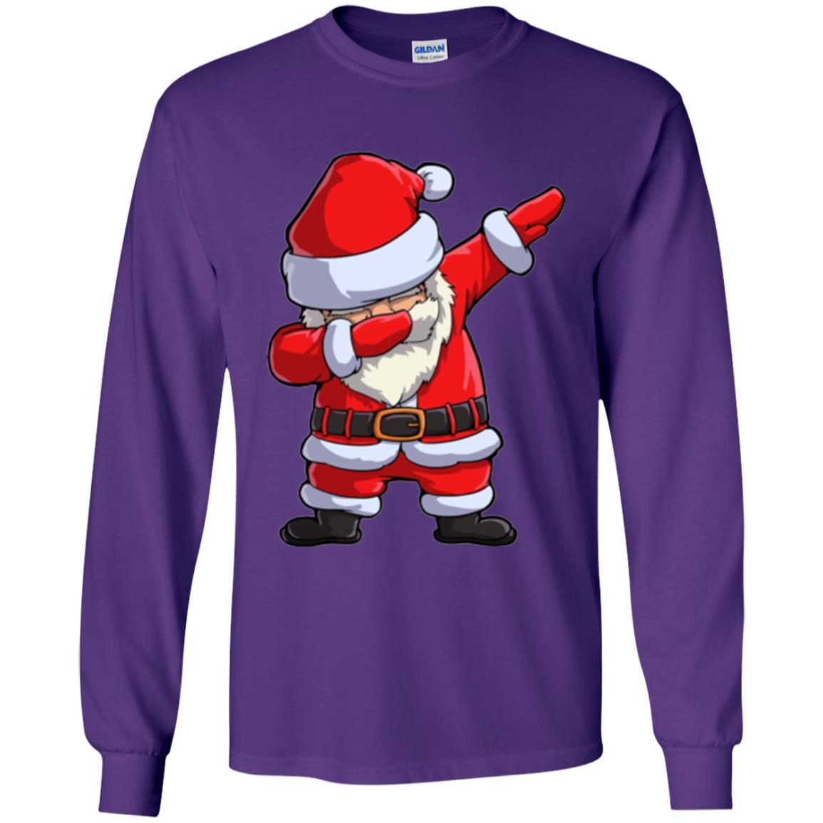 Christmas T-shirt Dabbing Santa Claus Purple