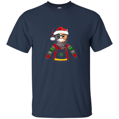 Cat Lovers T-shirt Meowy Christmas Navy