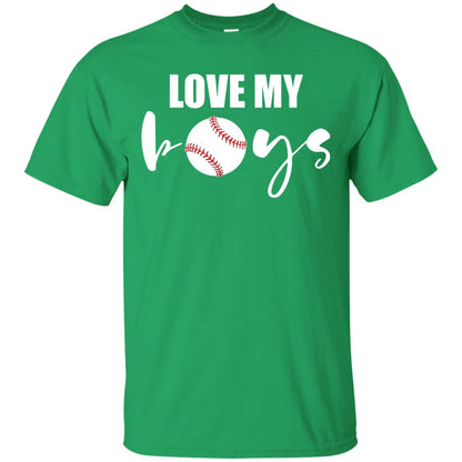 Love My Boys Mom And Dad Baseball Cheer Shirt Irish Green