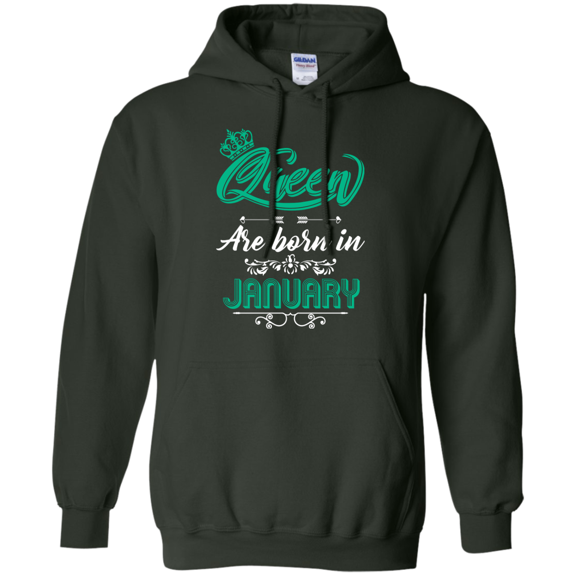 Brithday T-Shirt Queen Are Born In January Forest Green