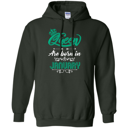Brithday T-Shirt Queen Are Born In January Forest Green