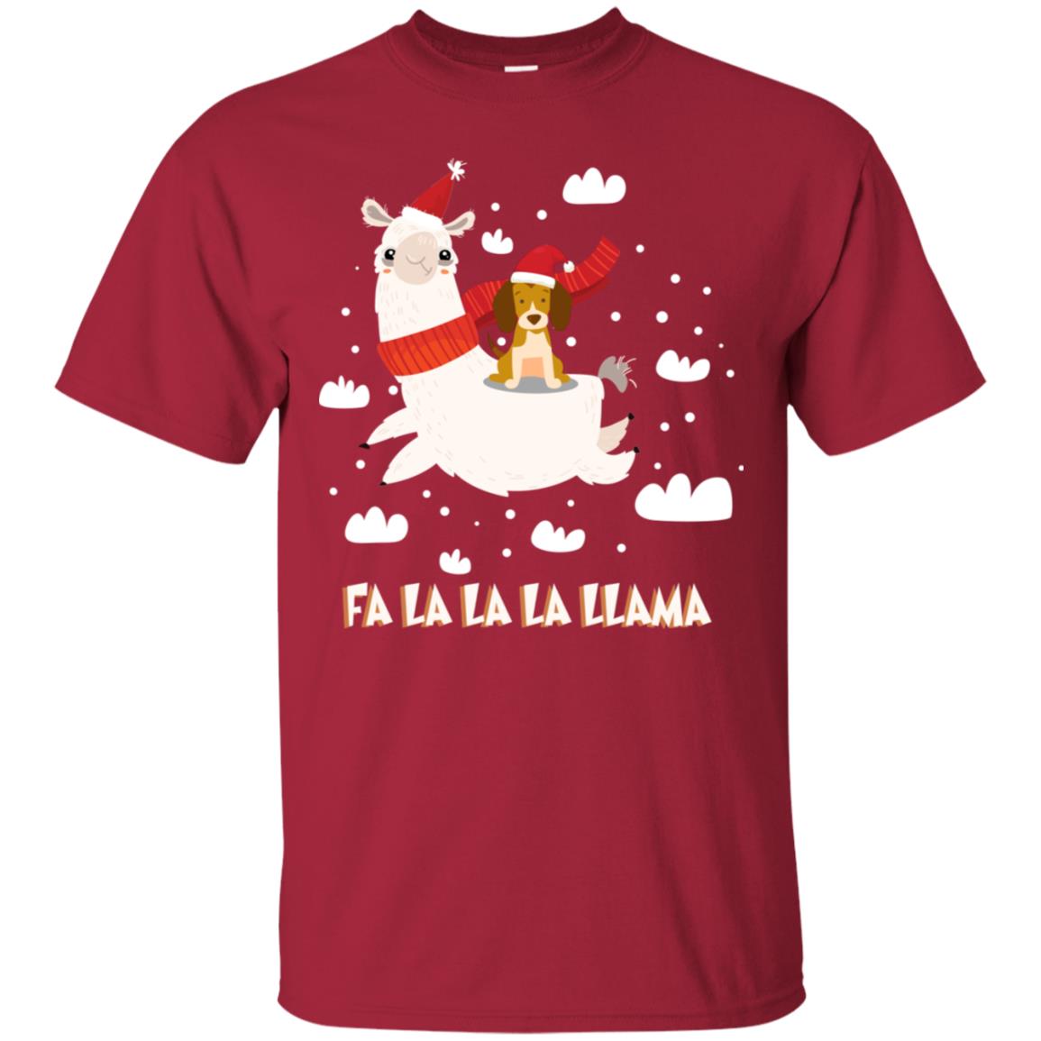 Fa La La La Llama With Beagle X-mas Gift Shirt Cardinal