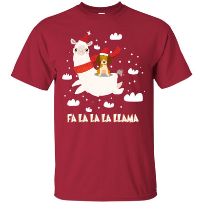 Fa La La La Llama With Beagle X-mas Gift Shirt Cardinal