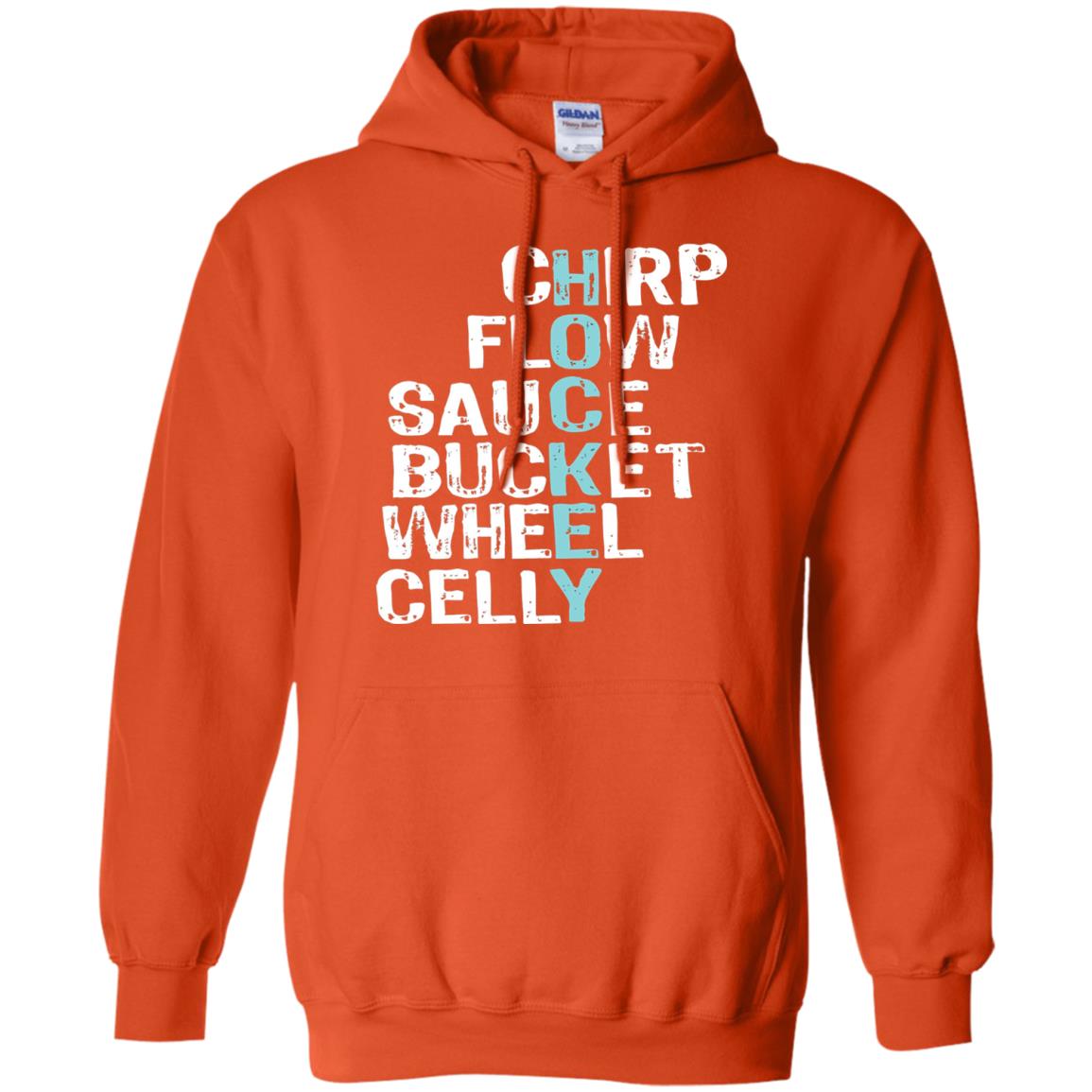 Eat Sleep Hockey Flow Celly Sauce Bucket Flow Wheel Shirt Orange