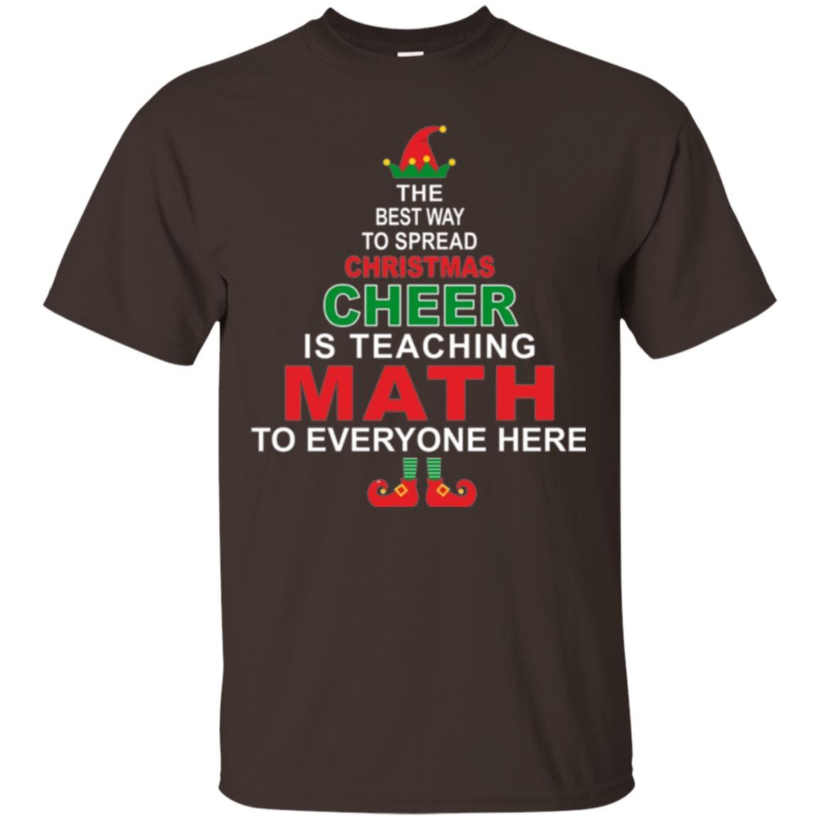 Elf Christmas T-shirt Math Teacher Christmas T-shirt Dark Chocolate