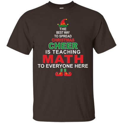 Elf Christmas T-shirt Math Teacher Christmas T-shirt Dark Chocolate