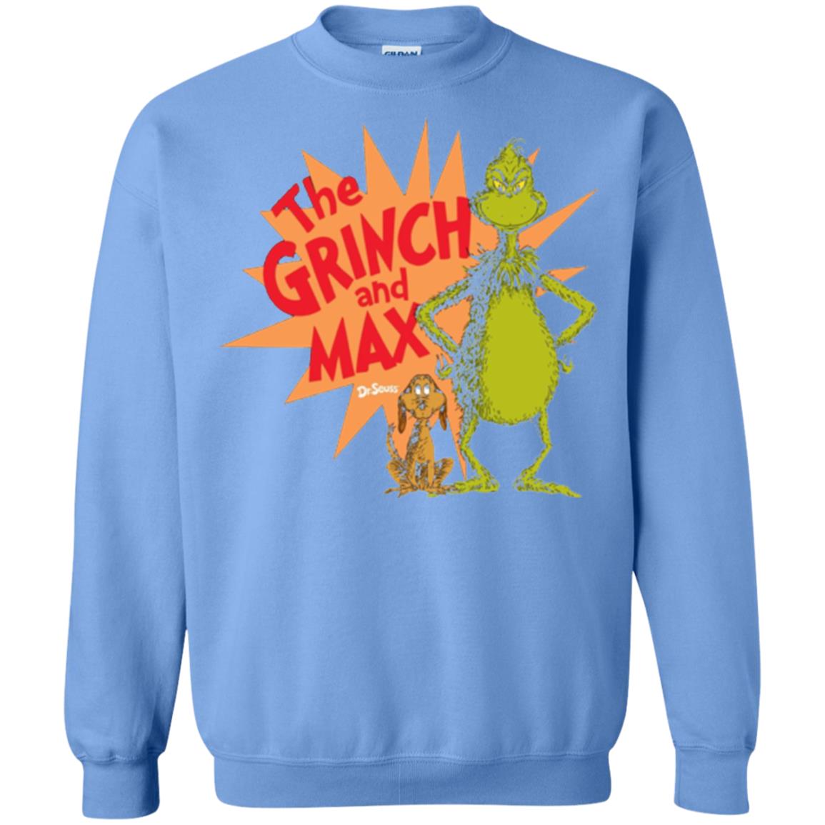 Cartoon T-shirt Dr. Seuss Grinch And Max Burst Carolina Blue