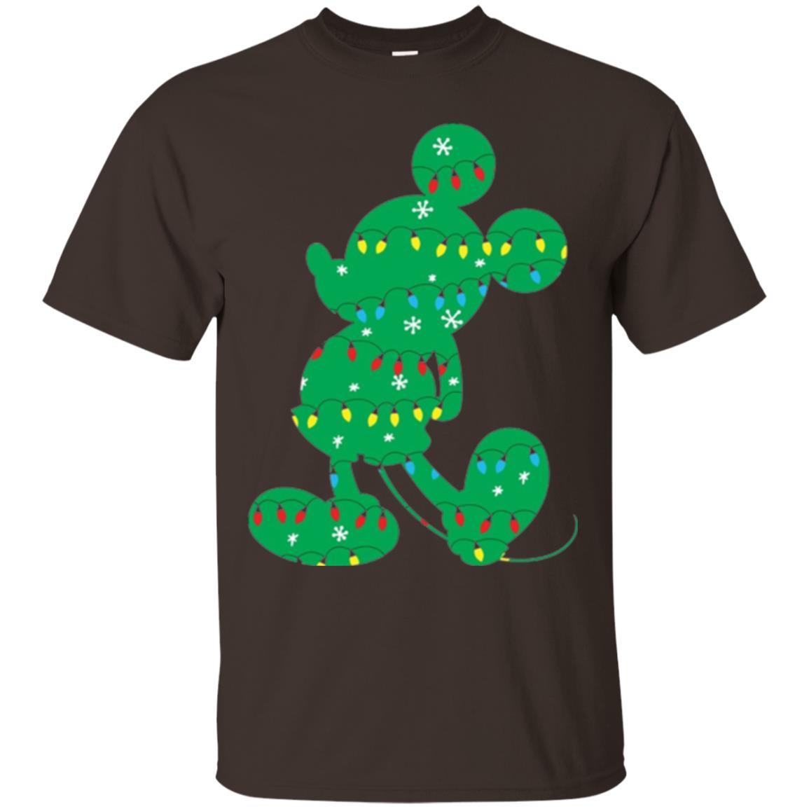Christmas T-shirt Disney Mickey Mouse Fairy Lights Dark Chocolate