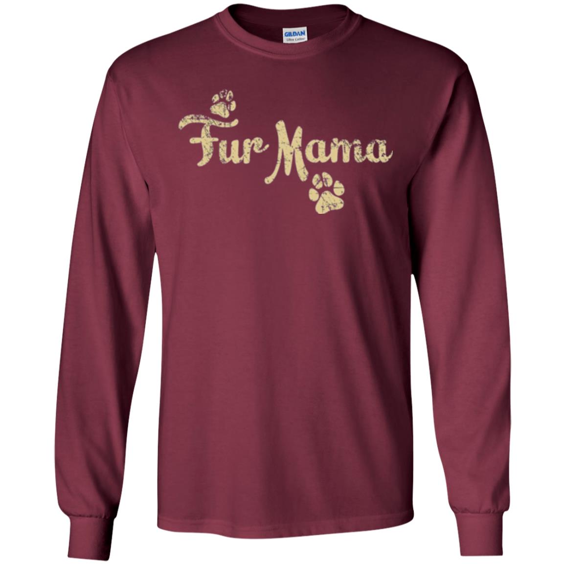 Fur Mama Mommy Love Dog T-shirt Maroon
