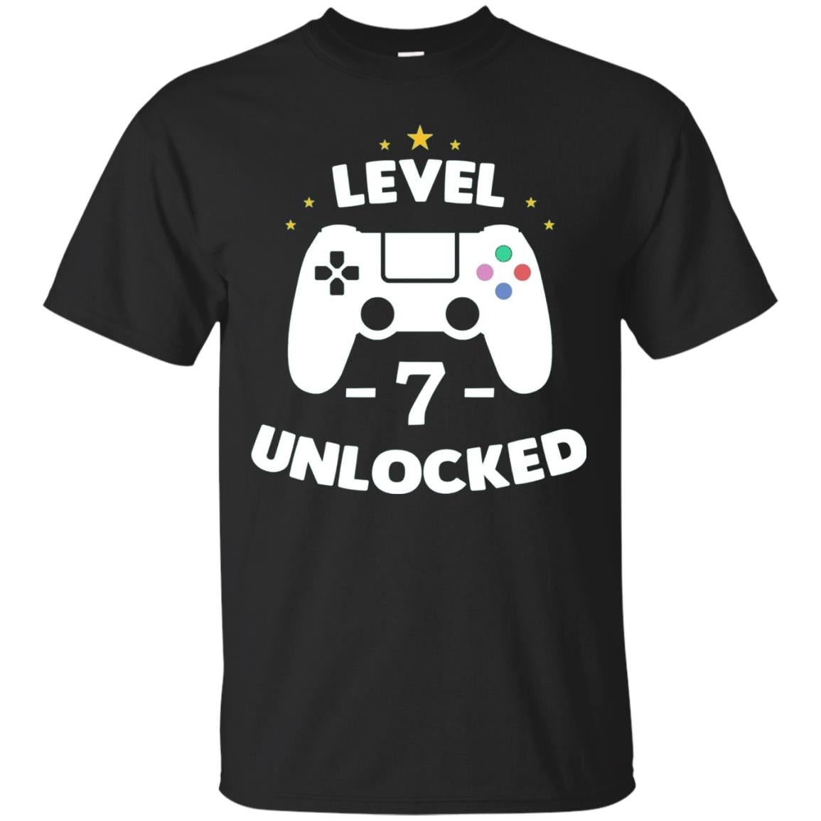 Level 7 Unlocked Gamer T-shirt Black