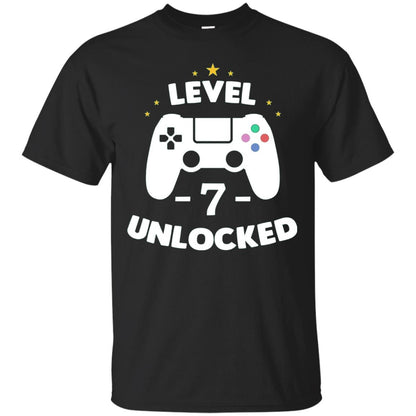 Level 7 Unlocked Gamer T-shirt Black