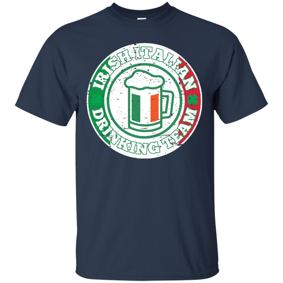 Irish Italian Drinking Team Italy Flag St Patrick_s Day T-shirt Navy