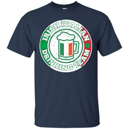Irish Italian Drinking Team Italy Flag St Patrick_s Day T-shirt Navy