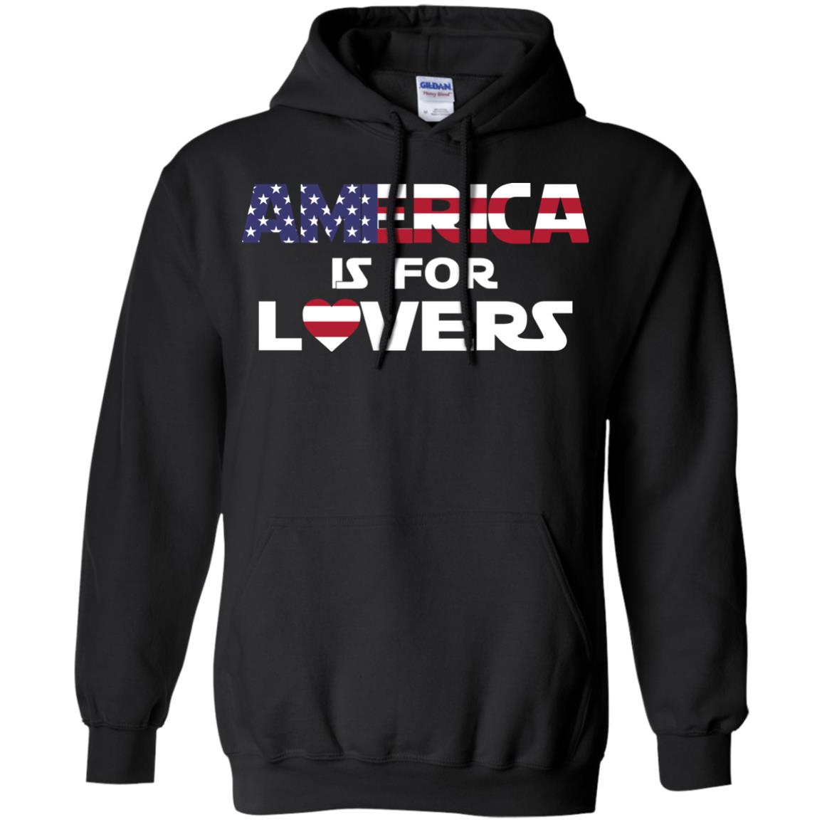 America Is For Lovers Flag Of United States Shirt Black
