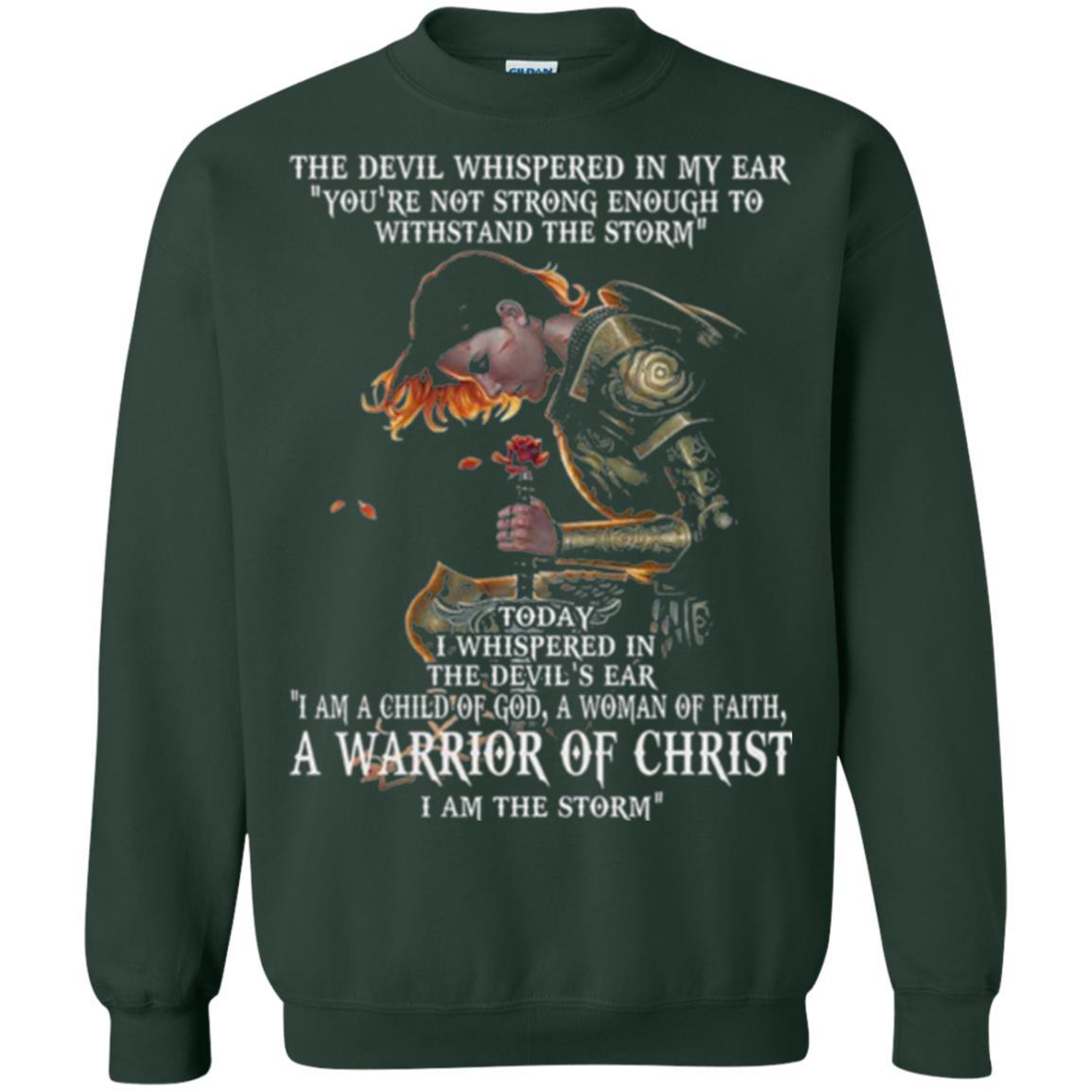Warrior T-shirt I Am A Child Of God A Woman Of Faith T-shirt Forest Green