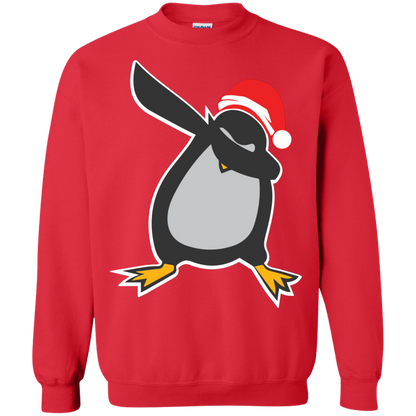 Christmas T-Shirt Dabbing Penguin Red
