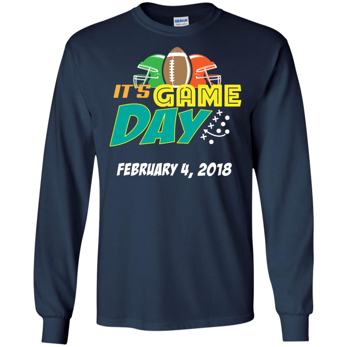 Football Lover T-shirt It_s Game Day February 4 2018 Navy