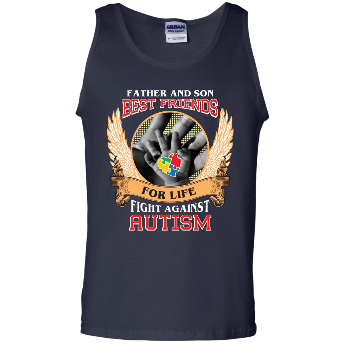 Autism Awareness T-shirt Father And Son Best Friends Navy