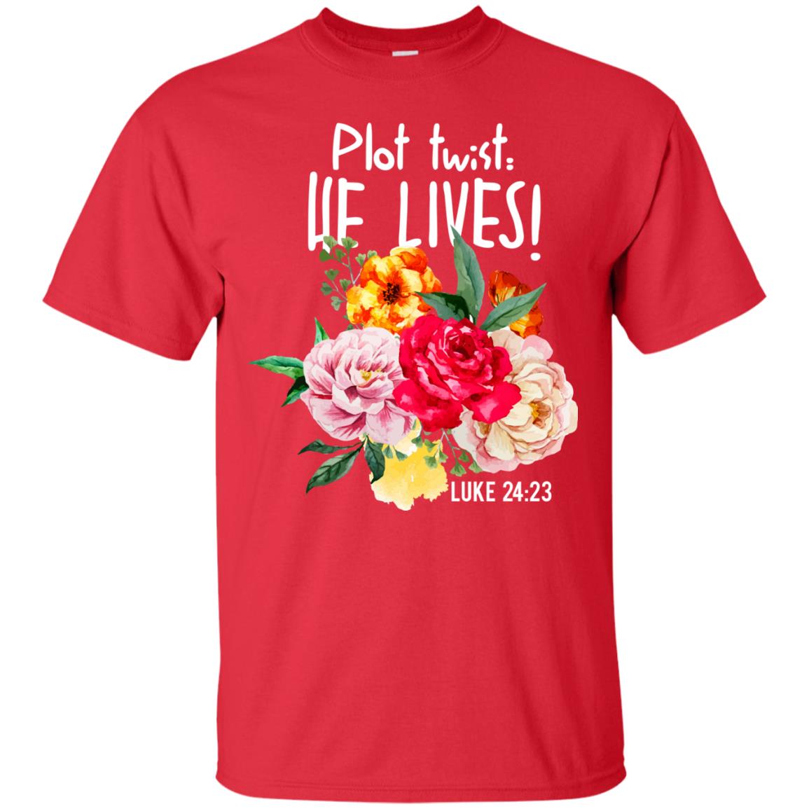 Plot Twist He Live Christian T-shirt Red