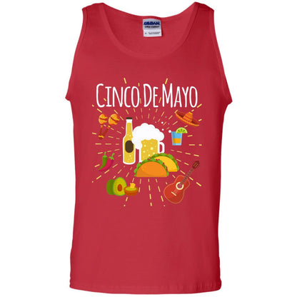 Cinco De Mayo Beer Tacos Guitar Mexico Shirt Red