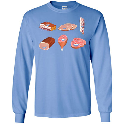Funny Bbq T-shirt Meat Family Carolina Blue