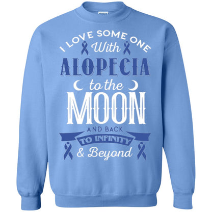 Alopecia Awareness T-shirt Love Someone With Alopecia To The Moon Carolina Blue