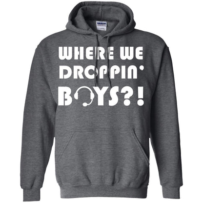 Where We Dropping Boys Gamer Shirt Dark Heather
