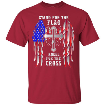 Christian T-shirt Stand For The Flag Kneel For The Cross Cardinal