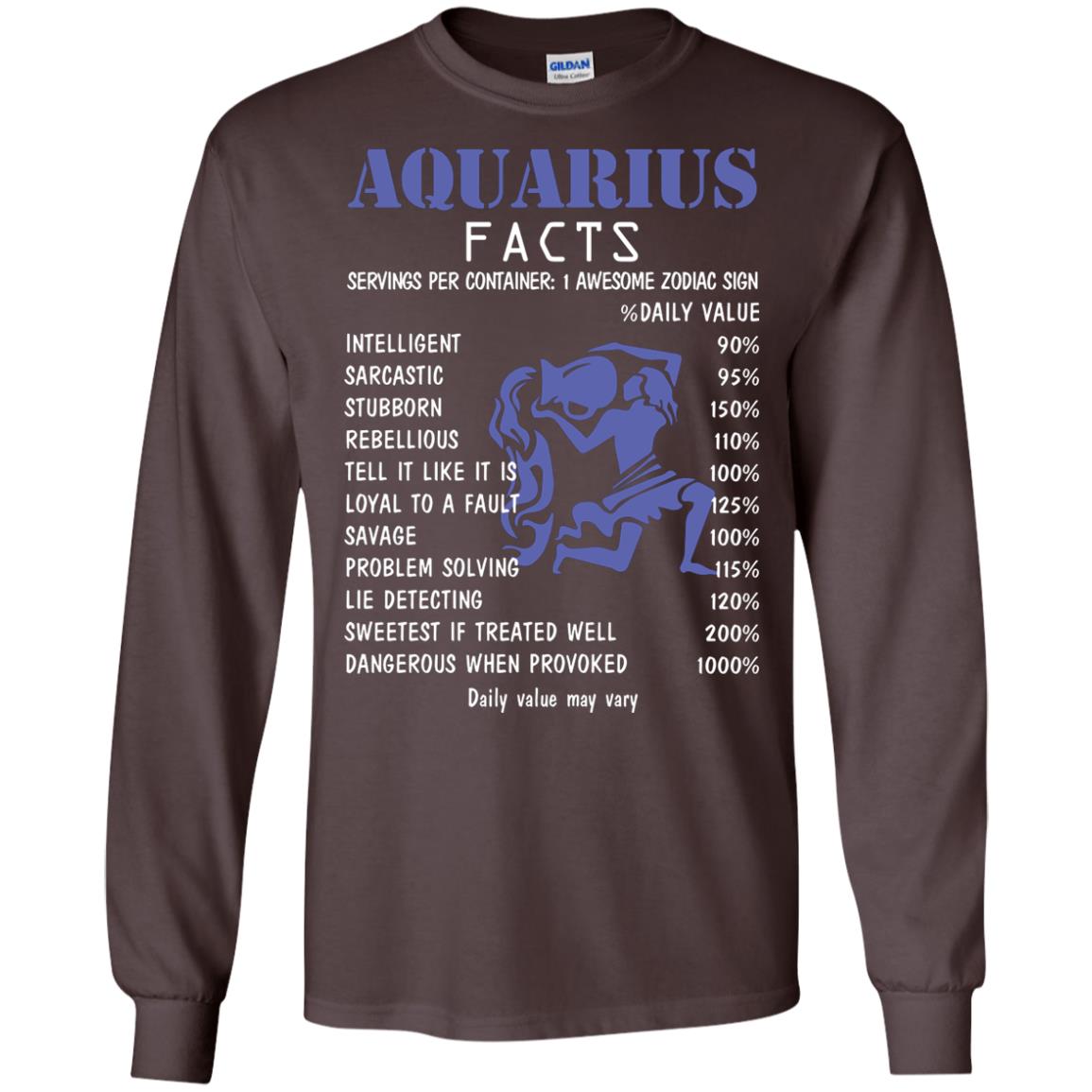 Aquarius Facts 1 Awesome Zodiac Sign Gift Shirt Fo Aquarius Horoscope Dark Chocolate