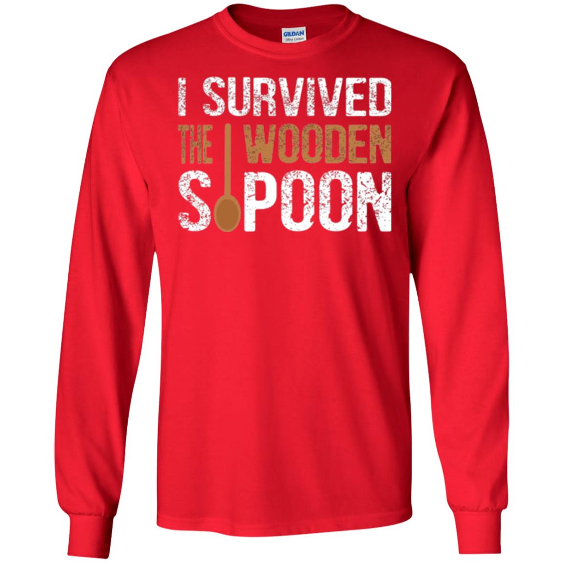 Spoon T-shirt I Survived The Wooden Spoon Red