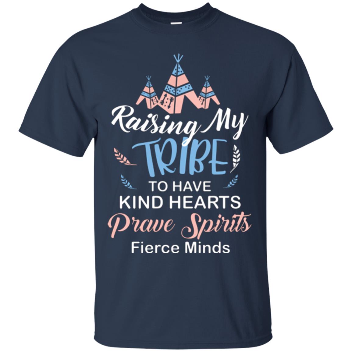 Mommy T-shirt Raising My Tribe To Have Kind Hearts Navy