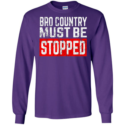 Bro Country Must Be Stopped Traditional Outlaw Country Shirt Purple